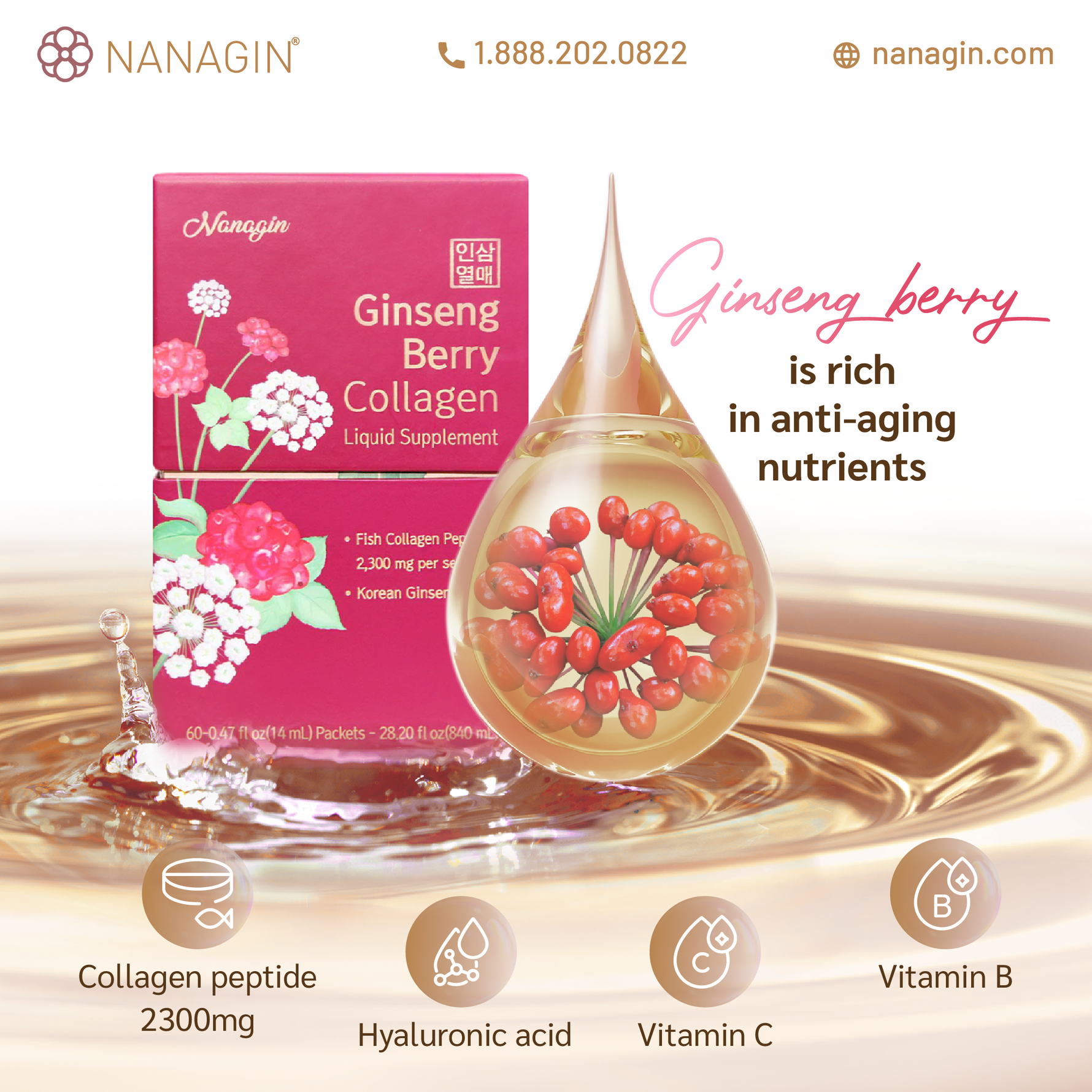 Ginseng Berry Collagen Drink - Nanagin