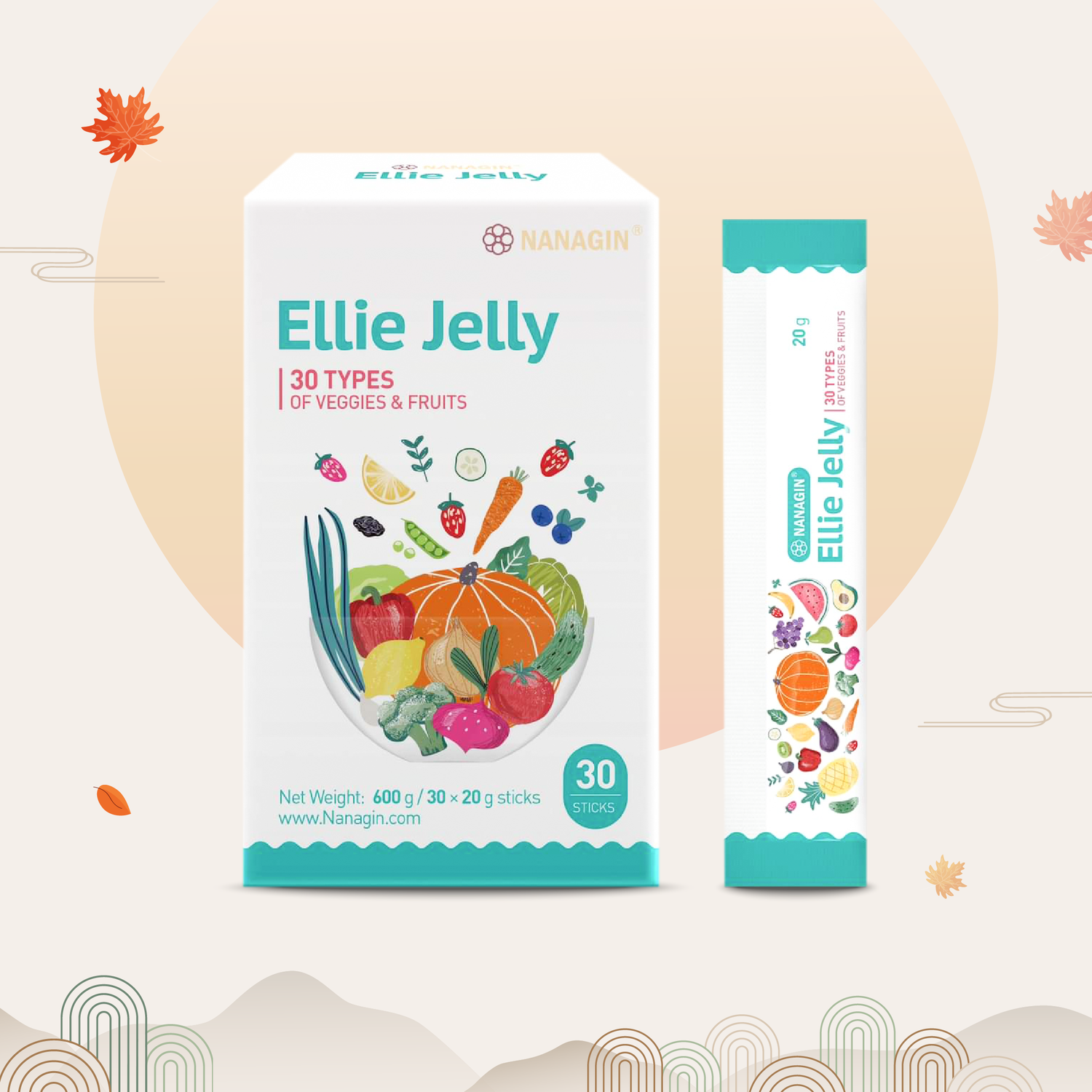 Ellie Jelly - 30 Types of Veggies & Fruits - Nanagin