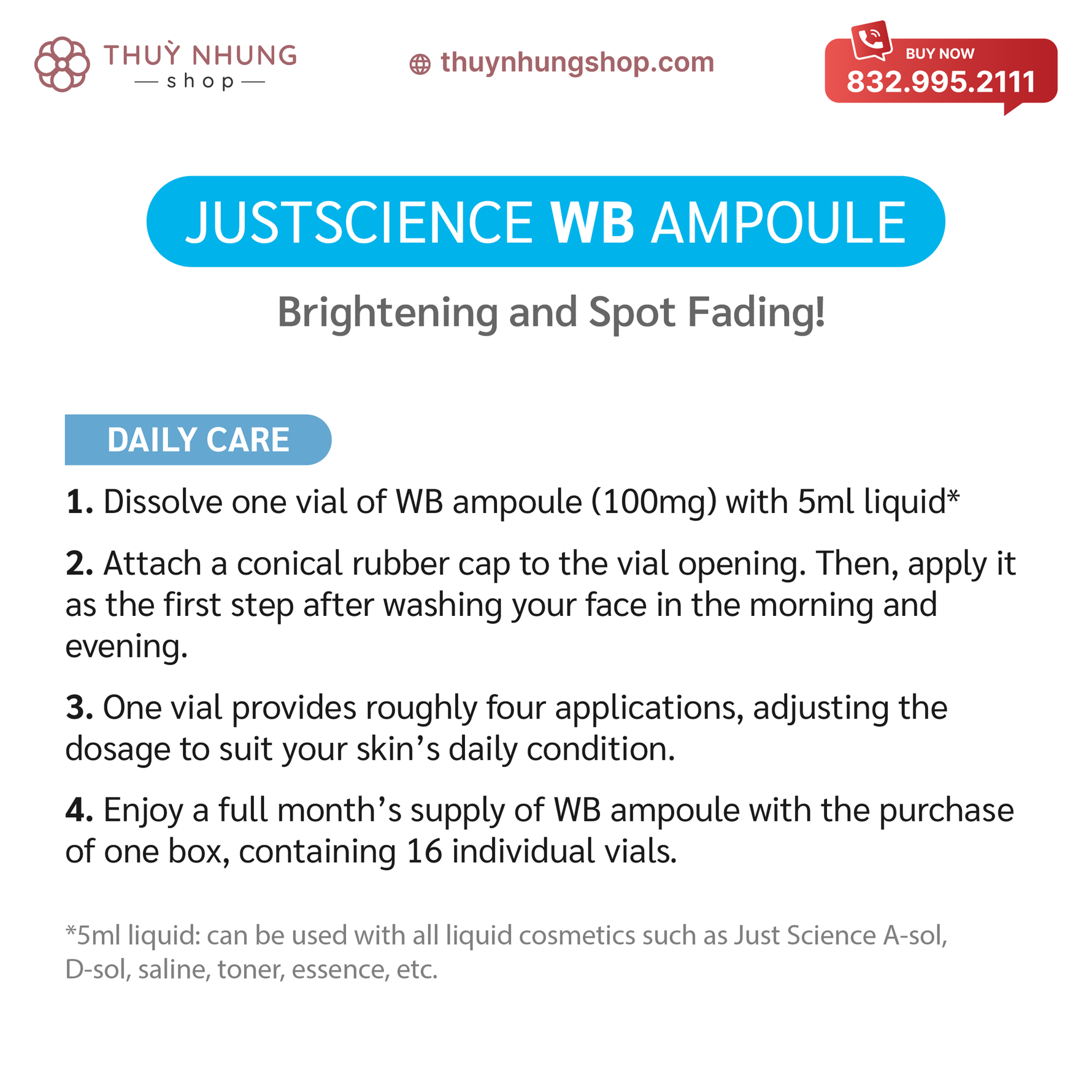 [ Bio FD & C]  WB AMPOULE FOR BRIGHTENING - Nanagin