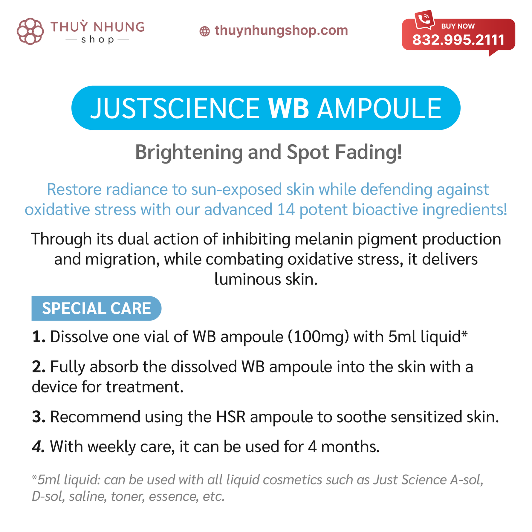 [ Bio FD & C]  WB AMPOULE FOR BRIGHTENING - Nanagin