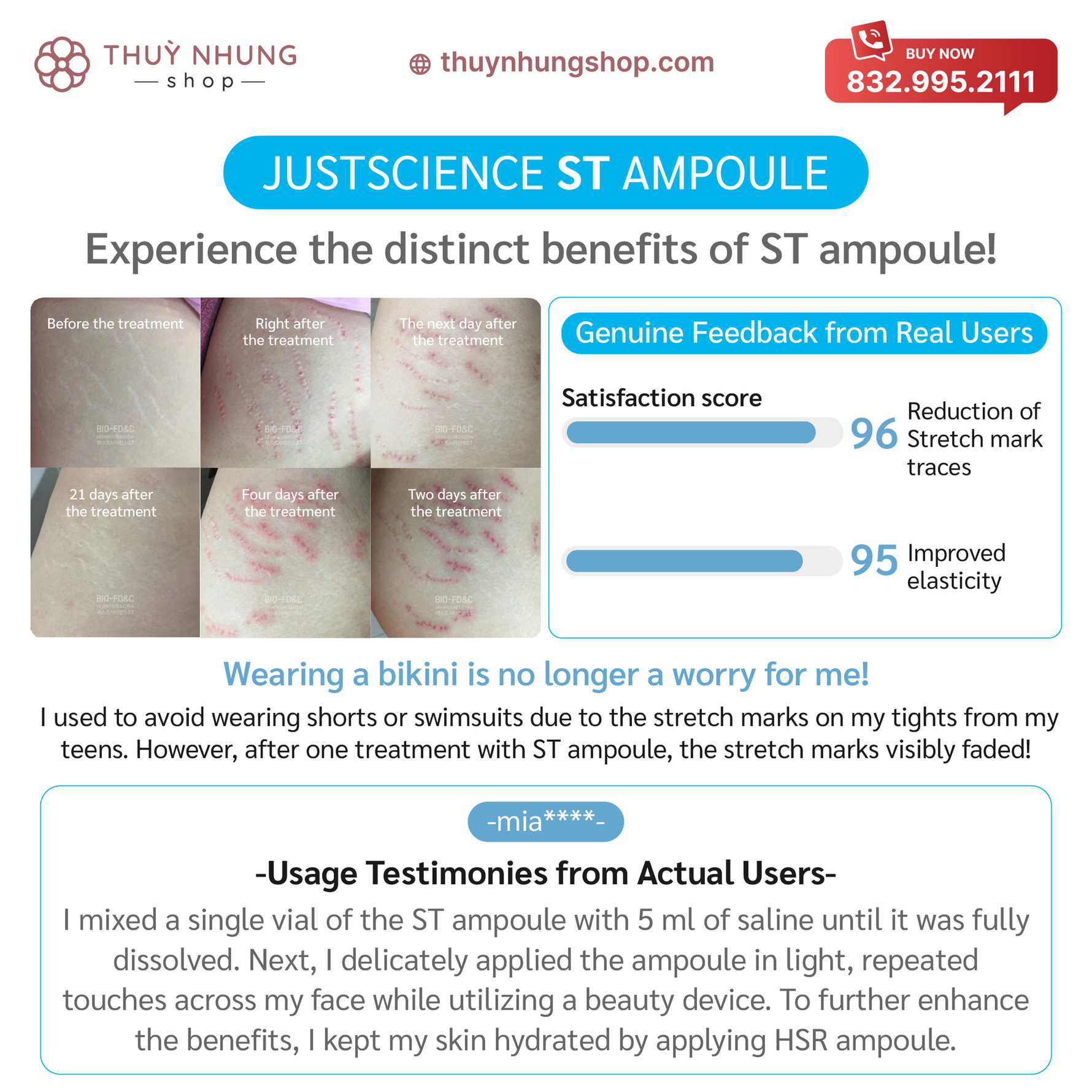 [ Bio FD&C]   ST AMPOULE FOR WRINKLE & STRETCH MARK TREATMENT - Nanagin