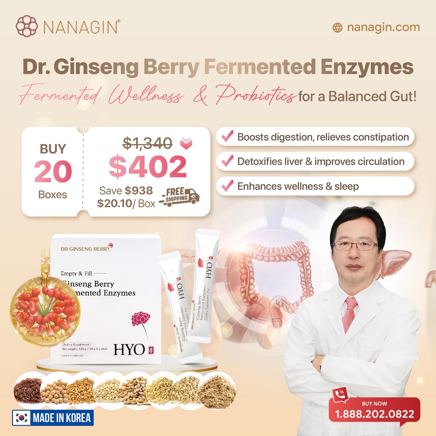 SPECIAL DEALS -  HYO Ginseng Berry Fermented Enzymes - Nanagin