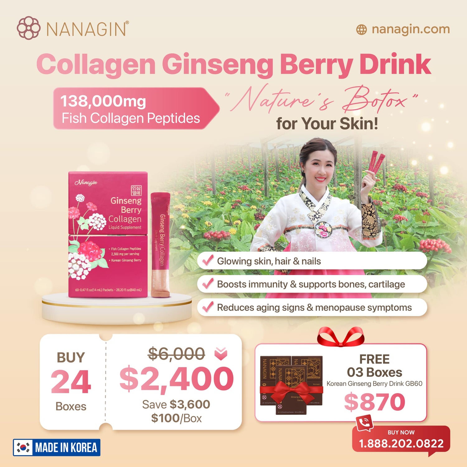 SPECIAL DEALS - Ginseng Berry Collagen Drink - Nanagin