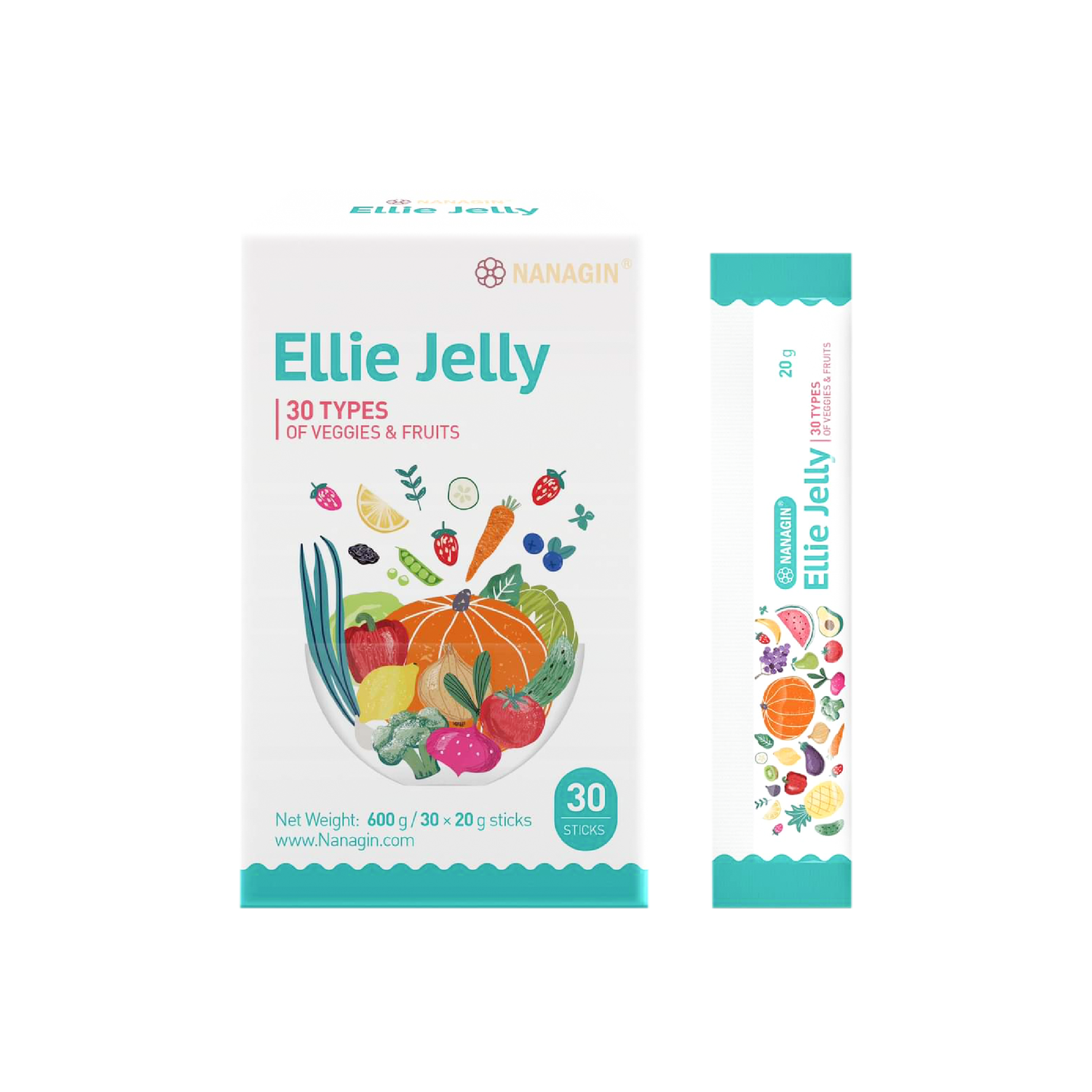 Ellie Jelly - 30 Types of Veggies & Fruits - Nanagin